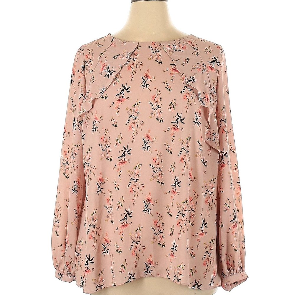 Worthington Woman Pink Floral Blouse